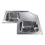 Stainless Steel Double Bowl Corner Sink image