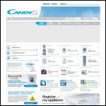 Screen shot of the Candy Domestic Appliances Ltd website.