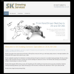 Screen shot of the SK Drawing Services website.