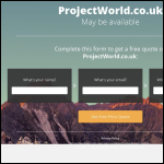 Screen shot of the Projectworld Ltd website.