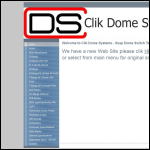 Screen shot of the CliK Dome Systems website.