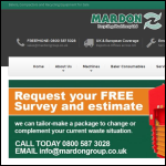 Screen shot of the Mardon Recycling Machinery Ltd website.