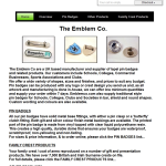 Screen shot of the The Emblem Co. website.