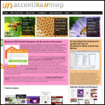 Screen shot of the Accentika Internet Ltd website.