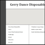 Screen shot of the Gerry Dance Disposables Ltd website.