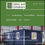 Screen shot of the Cabins & Containers (UK) Ltd website.