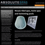 Screen shot of the Absolute Spas website.