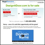 Screen shot of the Door Designa website.