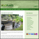 Screen shot of the H2O Plants website.
