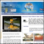 Screen shot of the Solar & Electric Gates Ltd website.