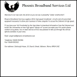 Screen shot of the Phoenix Broadband Services Ltd website.