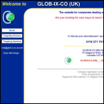 Screen shot of the Glob-ix-co (UK) website.
