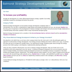 Screen shot of the Balmoral Strategy Development Ltd website.