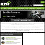 Screen shot of the Rtr Motorcycles website.