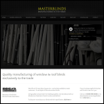 Screen shot of the Master Blinds website.