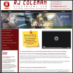Screen shot of the Rj Coleman (Electrical) website.