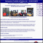 Screen shot of the Derbyshire Pallets & Forklifts website.
