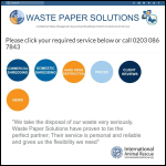 Screen shot of the Waste Paper Solutions website.