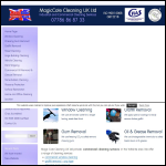 Screen shot of the MagicCote Cleaning UK Ltd website.