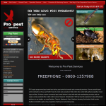Screen shot of the Pro Pest Services website.