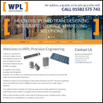 Screen shot of the WPL Precision Engineering website.
