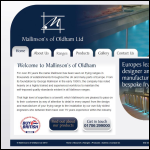 Screen shot of the Mallinson's of Oldham Ltd website.