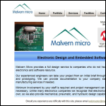 Screen shot of the Malvern Micro website.