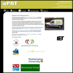 Screen shot of the PAT Testing Services Ltd website.