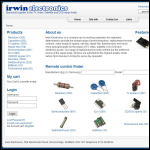 Screen shot of the Irwin Electronics website.