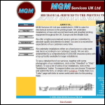 Screen shot of the M G M Services (UK) Ltd website.