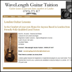 Screen shot of the WaveLength Guitar Tuition website.