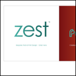 Screen shot of the Zest Ideas website.