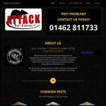 Screen shot of the Attack Pest Control website.