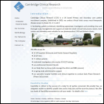 Screen shot of the Cambridge Clinical Research website.
