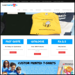 Screen shot of the T Shirt Printing 2 Go website.