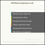 Screen shot of the The Little Lane Company Ltd website.