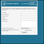 Screen shot of the Business Internet Ltd website.