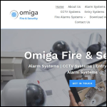 Screen shot of the Omiga Security Systems website.