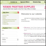 Screen shot of the Gemini Printers Supplies website.