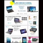 Screen shot of the Microcore Ltd website.