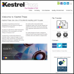 Screen shot of the The Kestrel Press (Irvine) Ltd website.