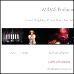Screen shot of the Midas Prosound website.