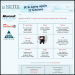 Screen shot of the The Netix - Computer Service Support in Edinburgh website.