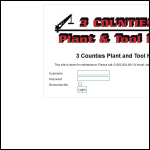 Screen shot of the 3 Counties Plant & Tool Hire website.