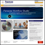 Screen shot of the Panacea Workflow Systems website.