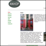 Screen shot of the Anhop Metalwork Ltd website.