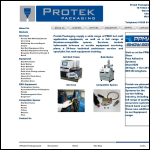 Screen shot of the Protek Packaging Ltd website.