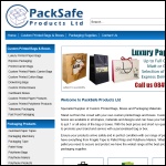 Screen shot of the Packsafe Products Ltd website.
