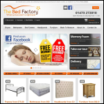 Screen shot of the The Bed Factory website.