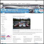 Screen shot of the Kjm Services South West Ltd website.